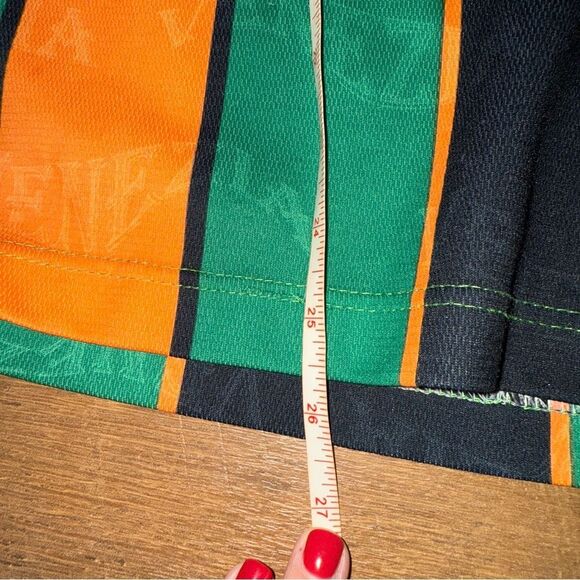 Venezia Men's Green and Orange Striped Shirt - Picture 4 of 6